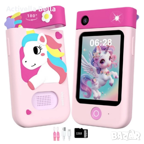 Образователен детски телефон с игри и камера 180° – Smart Phone за деца 3–7 г., с музика и игри, снимка 8 - Други - 52926955