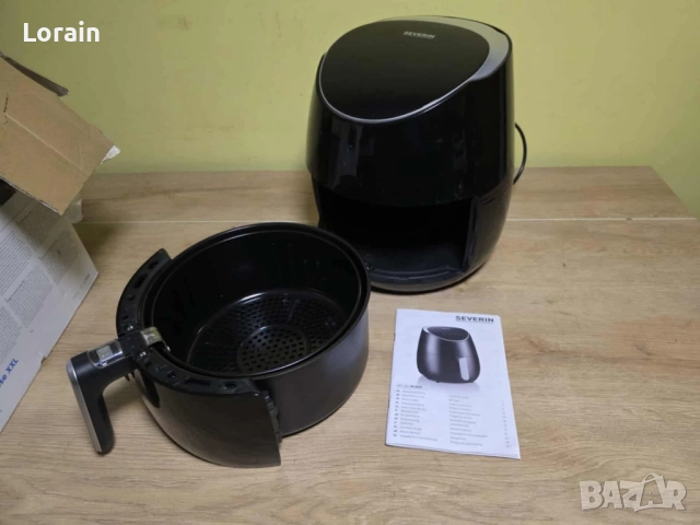 Фритюрник с горещ въздух XXL SEVERIN FR 2445, Капацитет 5L, 8 Програми, Керамична кошница, снимка 3 - Фритюрници - 52078855