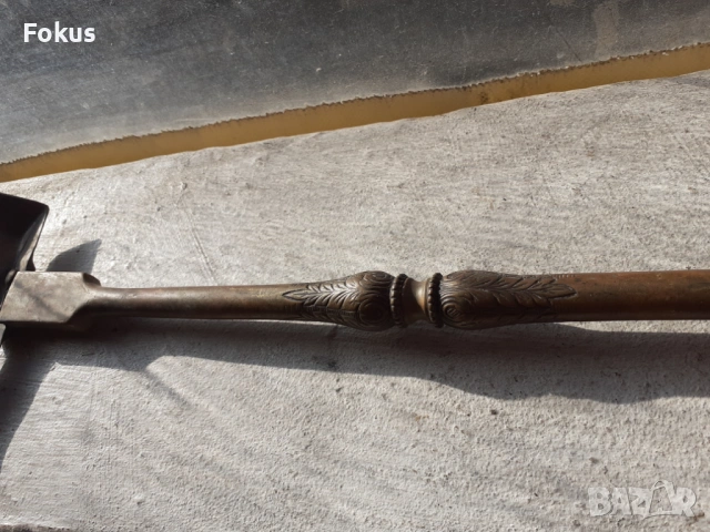 Стара барокова голяма антикварна лопатка за камина - бронз, снимка 6 - Антикварни и старинни предмети - 53348123