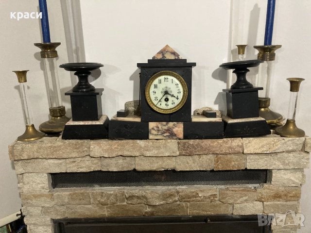 Стар френски каминен часовник , снимка 2 - Антикварни и старинни предмети - 42827275