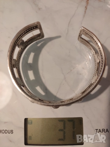 Масивна сребърна гривна ръчна изработка Mexico, снимка 5 - Гривни - 53064577