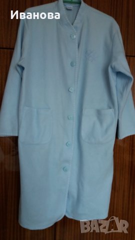Светлосин домашен халат от полар - L/XL размер, снимка 3 - Нощници - 42862619