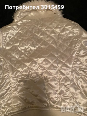 Бяло сатенено яке Tally Weijl с пухкава яка, снимка 14 - Якета - 42498314