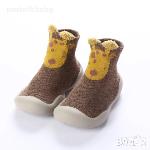 Детски чорапи с животни и гумена подметка Босо ходене, антихлъзгащи размери 18/23, снимка 8 - Детски пантофи - 42649070