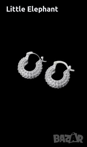 Висящи сребърни обеци халки на топчета/нови