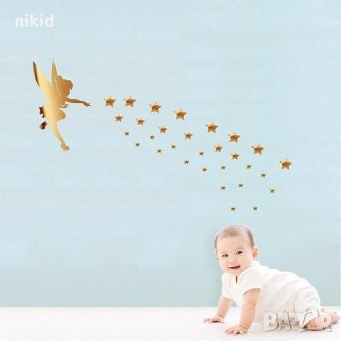 Фея Зън зън Камбанка Tinkerbell огледални декор за стена като огледало пластика, снимка 3 - Други - 32075866