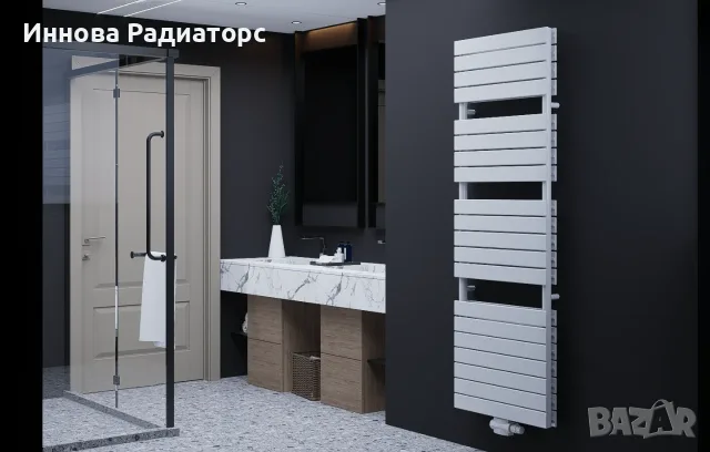 Дизайнерски плосък радиатор 1800x600 мм, Двупластов, Радиатор за баня, Бял