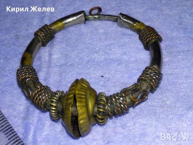 СТАРИННА СРЕБРИСТА ЕтноАРТ ВИСУЛКА МЕД МЕСИНГ СТОМАНА РЪЧНА МАЙСТОРСКА ОРНАМЕНТИРАНА ИЗРАБОТКА 28035, снимка 16 - Антикварни и старинни предмети - 40684987