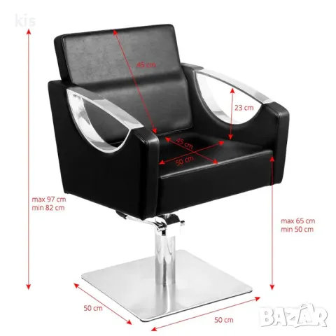 Фризьорски стол с ергономичен дизайн и изчистена визия, модел Talin, Gabbiano, снимка 2 - Фризьорски столове - 48846864