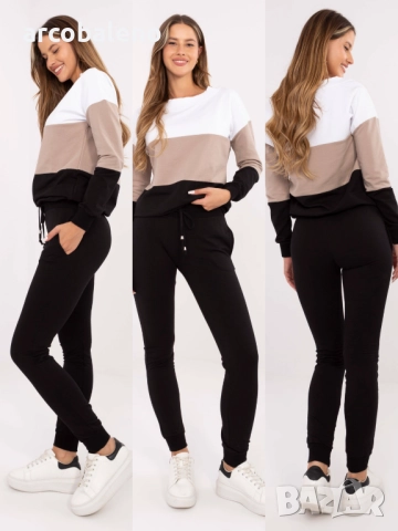 Ежедневен дамски комплект анцуг от памук Sandra, 5цвята , снимка 2 - Комплекти - 51699108