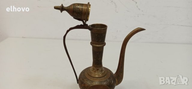 Индийски месингов чайник, снимка 2 - Антикварни и старинни предмети - 32009197