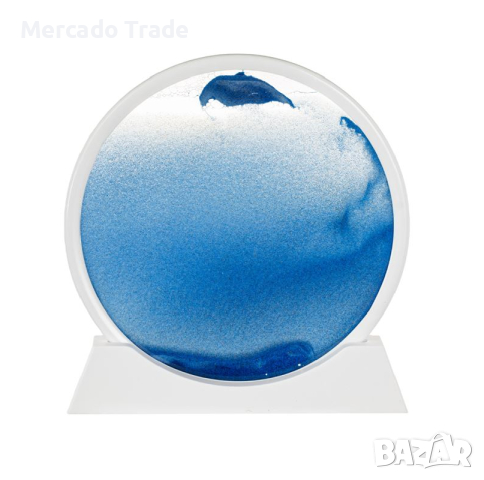 Декоративен 3D пясъчен часовник Mercado Trade, Със син пясък, 25см, снимка 3 - Декорация за дома - 44525889