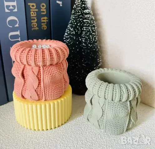 Молд кашпа плетено чувалче, снимка 8 - Форми - 48789511