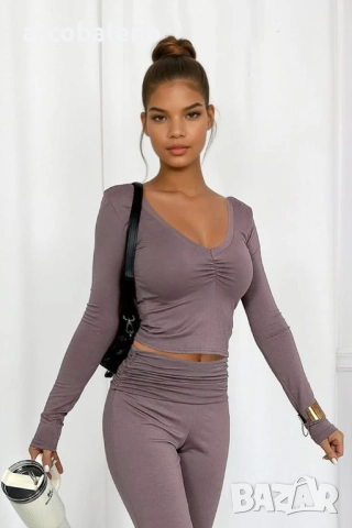 Дамски комплект от две части Lizzy, блуза и разкроени панталони, 5цвята , снимка 14 - Комплекти - 52997448