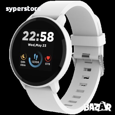 Смарт часовник CANYON CNS-SW63SW Lollypop Бял, Водоустойчив елегантен дизайн, снимка 3 - Смарт гривни - 36632646