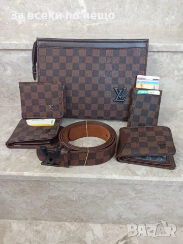 Louis Vuitton Луксозен Мъжки Комплект Луис Витон - Различни Модели И Цветове Код Bal Style85, снимка 7 - Подаръци за мъже - 55939886