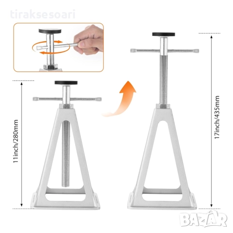 Стабилизатор за каравана кемпер 4 броя регулируеми подпори 1000 кг 1891, снимка 5 - Аксесоари и консумативи - 52470470