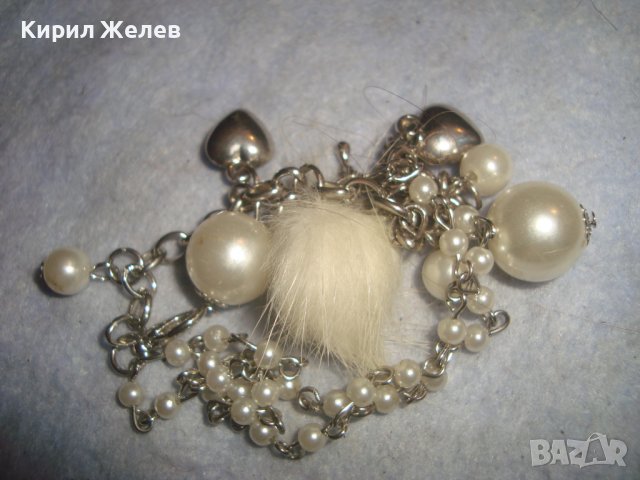 ОРИГИНАЛЕН АРТ ДИЗАЙН ПОСРЕБРЕНА НЕЖНА ФИНА ДАМСКА ГРИВНА с ПУХЧЕ 31318, снимка 5 - Гривни - 38042238