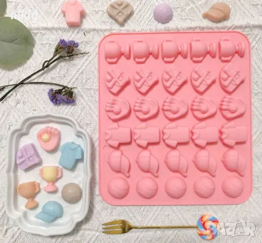 Бейзбол купа блуза шапка топка ръкавица малки силиконов молд форма фондан шоколад бонбони желирани 