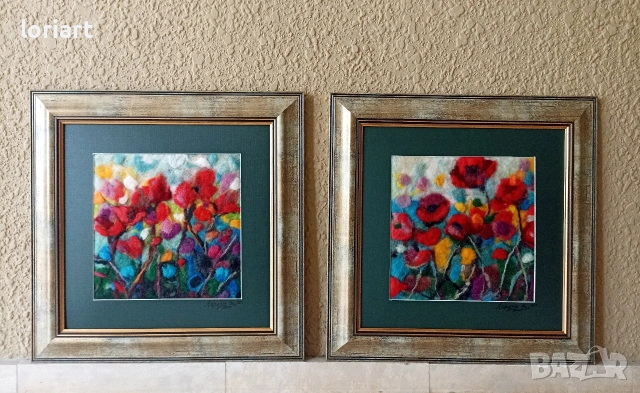 Цветна хармония/вълнена живопис/плъст