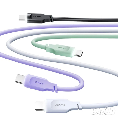 Кабел USAMS US-SJ567 Type-C PD100W 1.2 метра / лилав, снимка 2 - USB кабели - 44512018