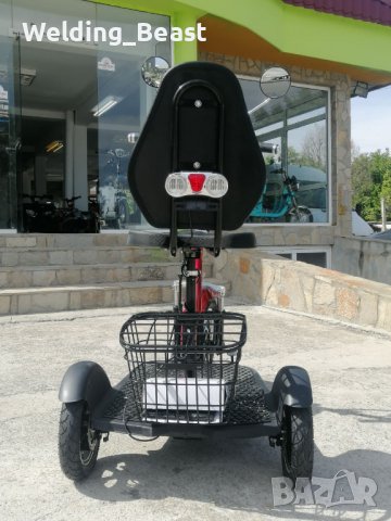 Електрическа Триколка с предно предаване А3 750W - Червена, снимка 6 - Мотоциклети и мототехника - 39300641