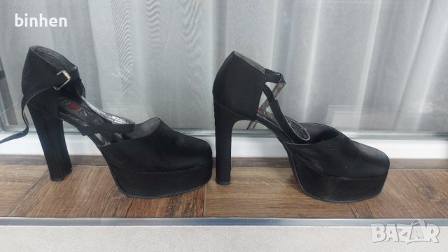 Дамски черни елегантни обувки  39 номер, снимка 8 - Дамски обувки на ток - 44185513