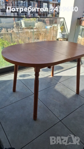 Дървена разтегателна маса с 6 стола, снимка 6 - Маси - 51816007