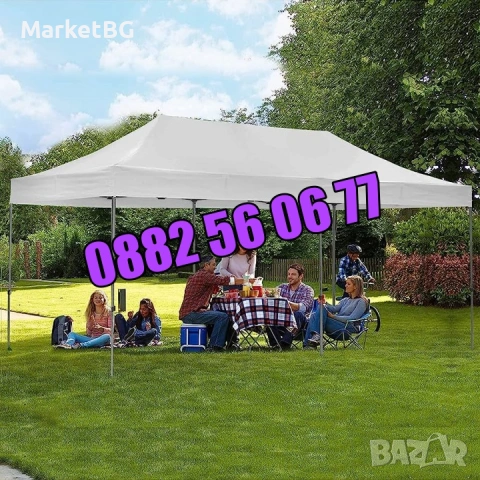 Сгъваема градинска шатра 3х3м, 3х4,50м и 3х6м, шатра хармоника, снимка 7 - Градински мебели, декорация  - 53240573