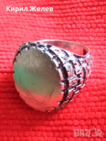 МАЙСТОРСКИ МАСИВЕН РЕТРО СРЕБЪРЕН АРТ ДЕКО ПРЪСТЕН ЛАКИРАНО СРЕБРО 925 СТИЛНО ОРНАМЕНТИРАН 28744, снимка 5 - Пръстени - 37300680