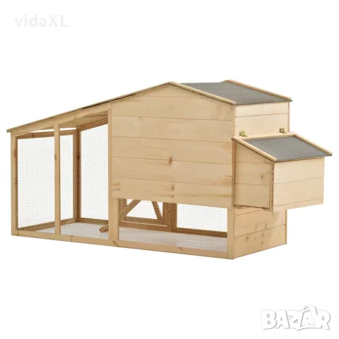 vidaXL Къща за пилета, чам масив, 178x67x92 см, снимка 3 - Кокошки и пуйки - 56146264
