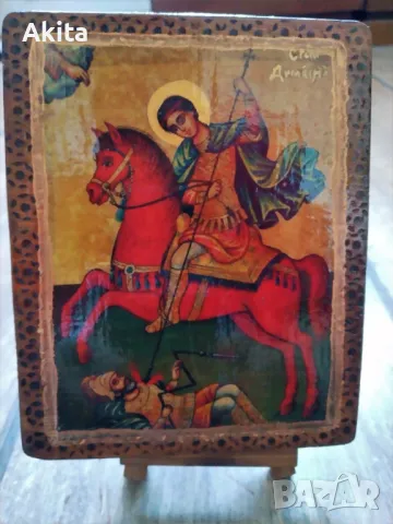 Икона на свети Димитър, снимка 2 - Икони - 49058533