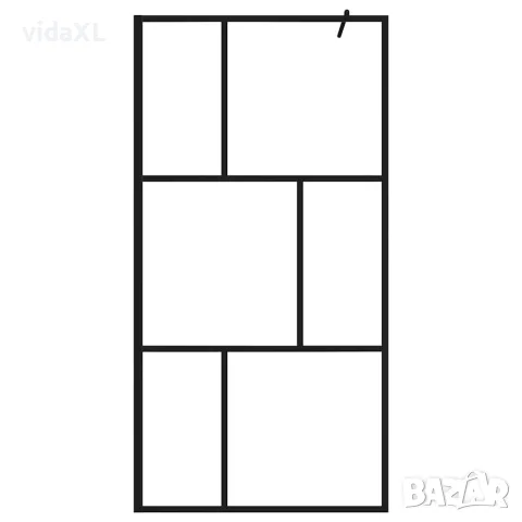 vidaXL Преграден параван за баня, закалено стъкло, черен, 100x195 см, снимка 3 - Душове - 56146158