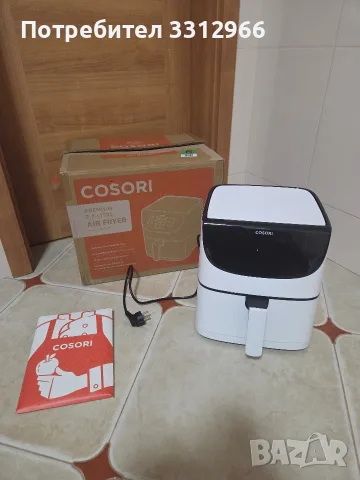 Чисто нов AIRFRYER Cosori Premium Air Fryer (модел CP158-AF) в бял цвят, с капацитет 5.5 литра 