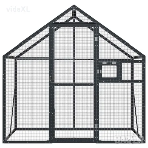 vidaXL Волиера, антрацит, 179x100x185 см, алуминий, снимка 3 - За птици - 56146182