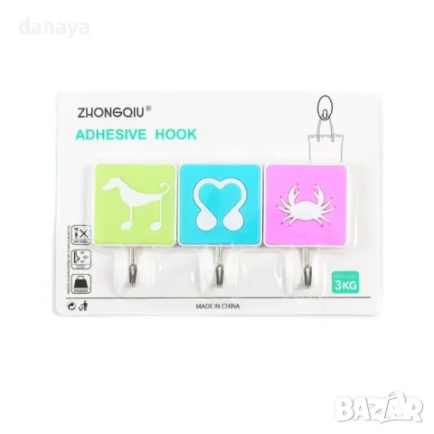 5503 Комплект лепящи закачалки с различни картинки, 3 броя