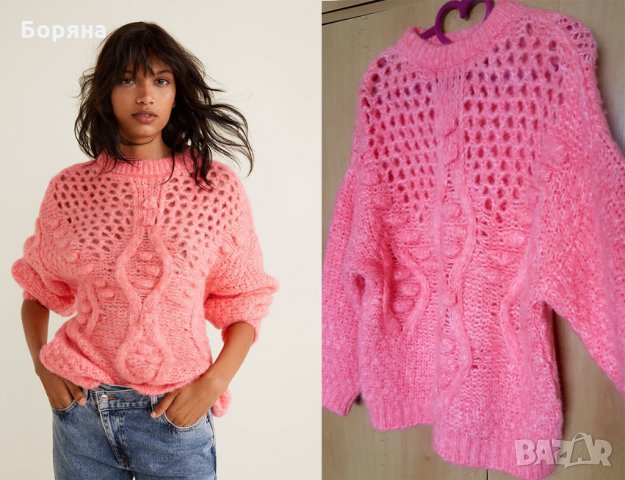 Намален - Разкошен бебешко розов пуловер MANGO , снимка 2 - Блузи с дълъг ръкав и пуловери - 34359032