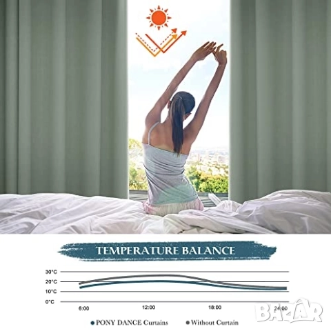 Топлоизолационни Завеси с метални халки Шампаньово Зелени, PONY DANCE , снимка 3 - Пердета и завеси - 51719407