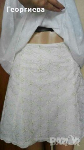Нежна пола бяло и екрю с бродерия👗🍀M🍀👗арт.998, снимка 2 - Поли - 29266603