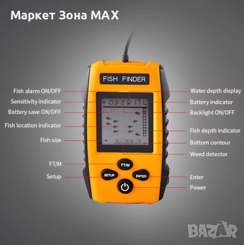 Оригинален детектор за риба с CHIRP сонар , снимка 9 - Екипировка - 52897376