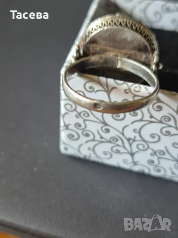Продавам старинен сребърен пръстен,филигран, снимка 4 - Пръстени - 55770361