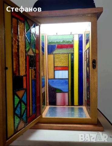 Градински фенер, техника "Тифани", снимка 4 - Градински мебели, декорация  - 53154201