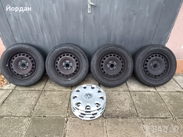 Джанти 15 ' със зимни гуми 195 65 15 VW GOLF  TOURAN 5x112 57,1 / Фолксваген, снимка 5 - Гуми и джанти - 51967165