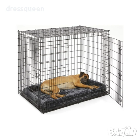 4485 Сгъваема метална клетка за кучета (XXL) – 122x76x81 см, 2 врати, снимка 4 - За кучета - 53876971