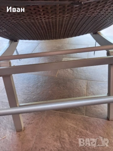 Алуминиев Ратанов шезлонг , снимка 5 - Градински мебели, декорация  - 51315672