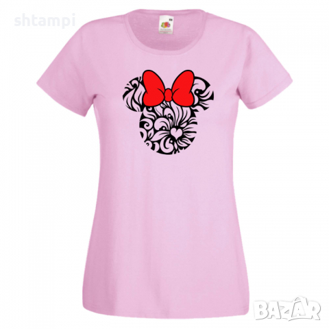 Дамска тениска Minnie Head 7 Подарък,Изненада,Рожден ден,, снимка 4 - Тениски - 36530235