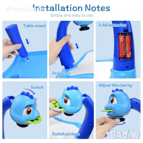 3290 Детска масичка с проектор на картинки с идеи за рисуване и флумастери, снимка 17 - Рисуване и оцветяване - 37550278