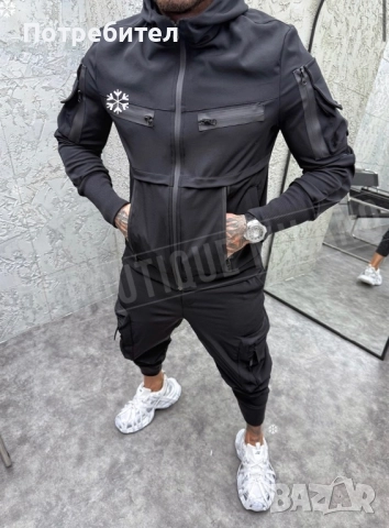 Мъжки спортен екип със джобове и ципове, снимка 3 - Спортни дрехи, екипи - 52939915