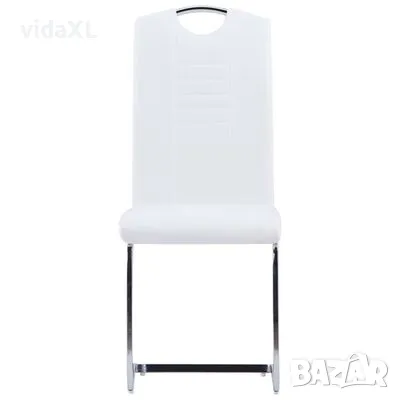 vidaXL Конзолни трапезни столове, 6 бр, бели, изкуствена кожа(SKU:278835), снимка 3 - Столове - 48725497