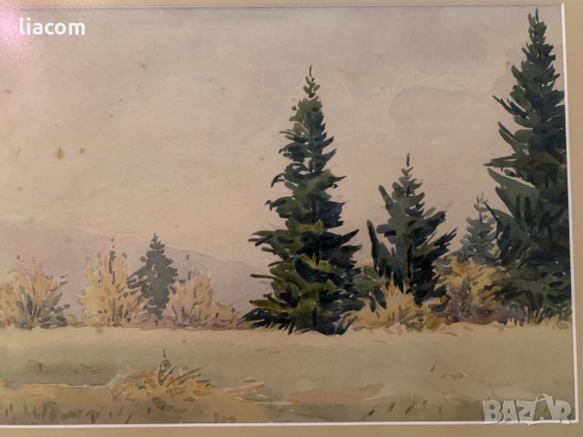 ЙОРДАН ГЕШЕВ 1907 - 1973 акварел/пейзаж, снимка 3 - Картини - 33910792